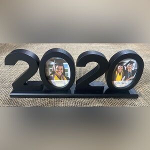 2020 Frame Black Holds 2 2.5”x3.5” Pictures Measures 4.25”Hx12.25”Wx1.75”D